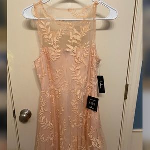 Lulu’s Peach Lace Mini Dress